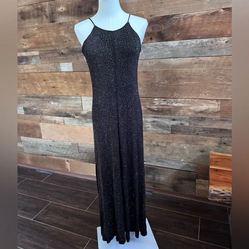 No label back spaghetti strap sparkle maxi sz M
